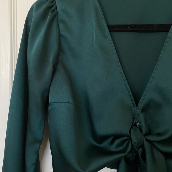 Teal Wrap Top - Picture 3 of 4